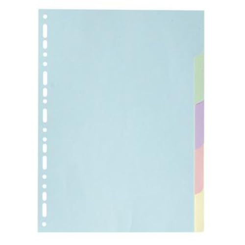 Lot de 50 Jeu d'intercalaires 5 positions FOREVER, format A4, en carte recyclée, coloris pastel