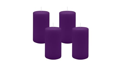 Kopschitz Kerzen 4er Set Adventskranzkerzen Violett Ø 70 x 130 mm,...