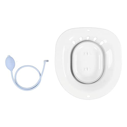 Baño de Asiento Plegable, Baño de Inodoro, Baño de Asiento en Cuclillas a Prueba de Derrames, Baño de Asiento con Masaje de Agua con Enjuague para Posparto(Gris)