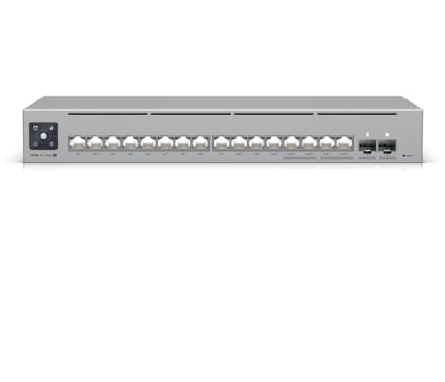 QALYNX 16-Port UniFi USW-Pro-Max-16-PoE Layer 3 PoE++ Switch,180W Power, 2.5GbE & 10G SFP+ Uplink, Silent Fanless Rack-Mount Design, Backed by 1-Year Warranty