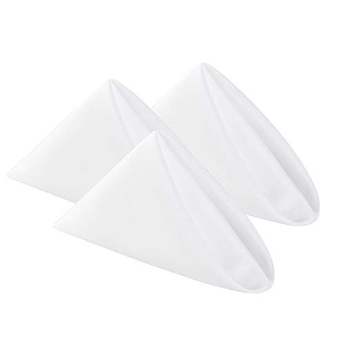 Cloth Napkins 17x17 inch Washable Polyester Dinner Napkins Soft Table Napkins for Wedding Party Dining Banquet(White,100PCS)