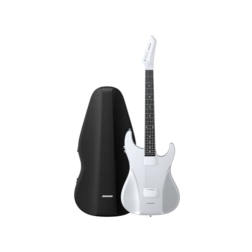 AeroBand Guitarra inteligente sin cuerdas, de viaje eléctrico acústico, portátil, silenciosa, con diapasón extraíble para entusiastas, adultos, adolescentes, MIDI (guitarra blanca con bolsa)