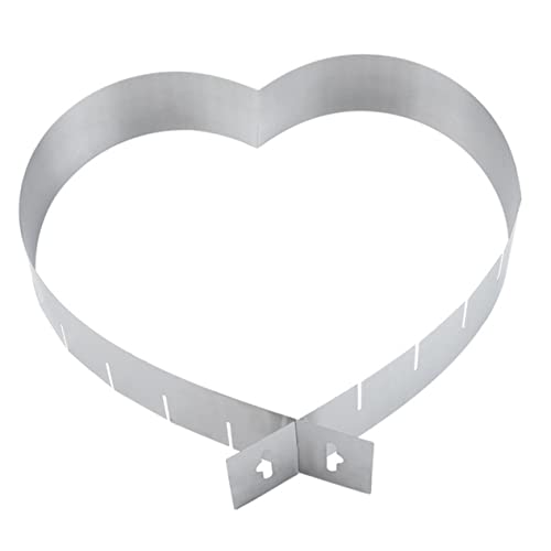 Hemobllo Heart Shaped Adjustable Mousse Ring Mold Professional Baking Tool for Cake Decorating Non Stick Stainless Steel Reusable Bakeware for Home Baking Supplies
