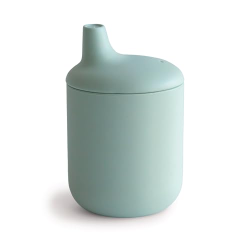 Image of mushie 100% Silicone Baby Sippy Cup | 6 Months+ (Cambridge Blue)