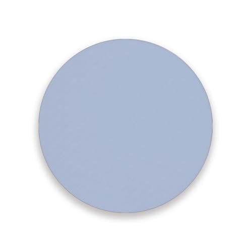 Juego de posavasos redondos de madera de cerámica azul celeste, resistentes al calor, estéticos, decoración del hogar con respaldo de corcho