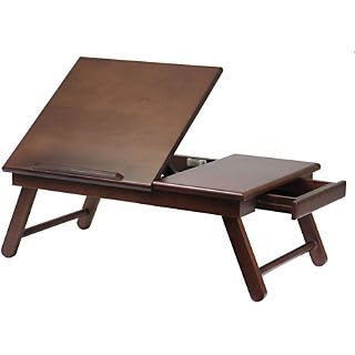 Image of Wooden Finish Standard Multi-Purpose Foldable Portable Bed Table. (Natural)