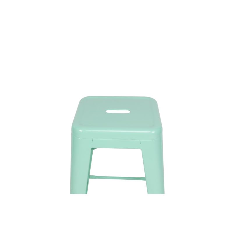 Tabouret Métallique VANTAGGIO Vert Pastel - Design Industriel Empilable