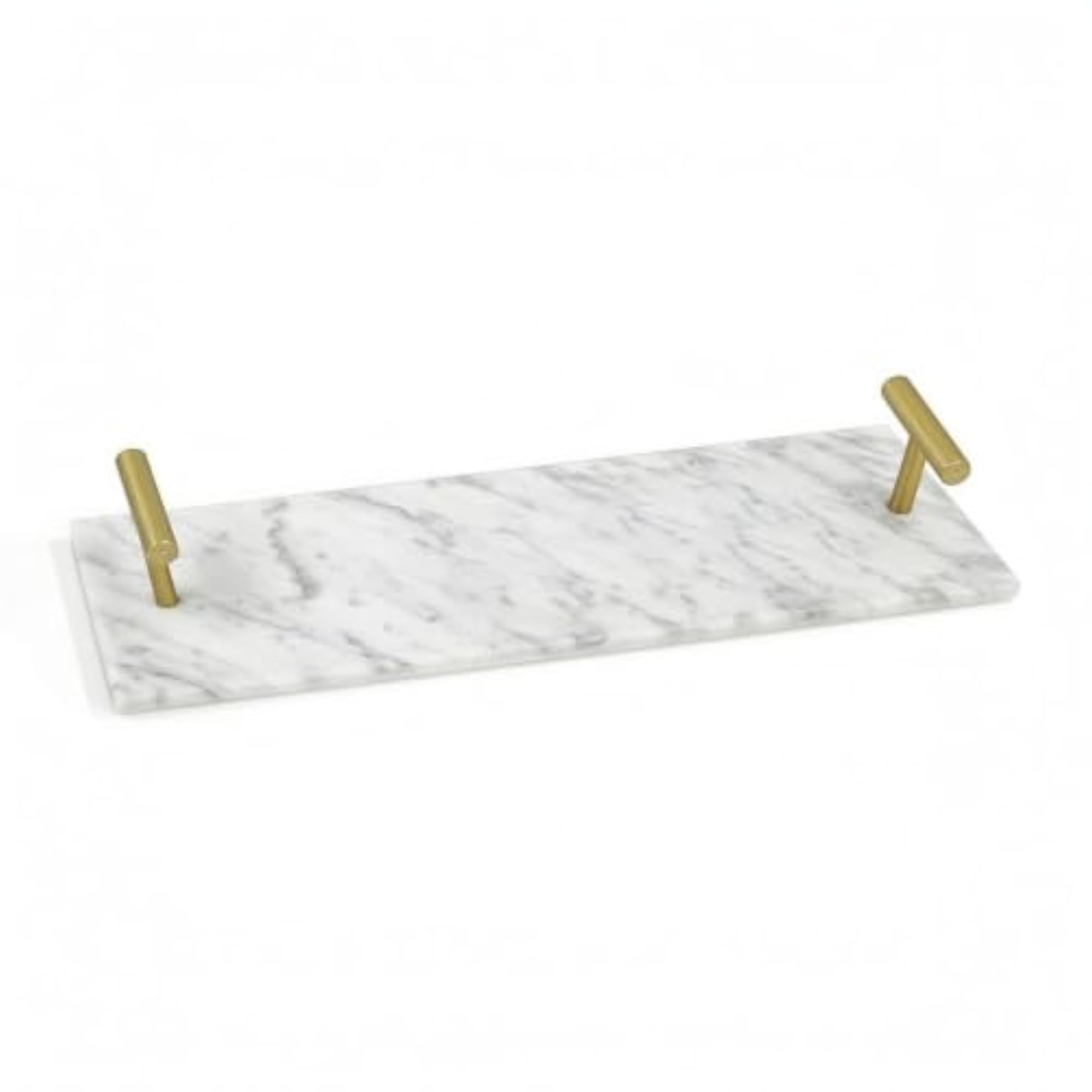 Decorative Marble Tray with Handles, Rectangular Design