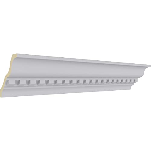 Endurathane Dentil Crown Moulding, 3 1/4"H x 3 1/4"P x 4 3/8"F x 94 1/2"L, Factory Primed (8-Pack) by Ekena Millwork - Used condition - Image 3