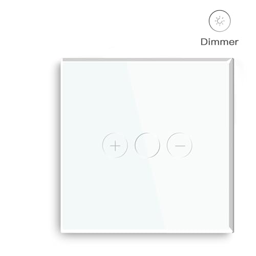 Interruptor táctil regulable de 1 vía con marco blanco para luces LED de pared 6