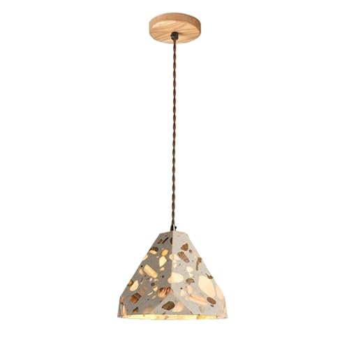 Modern Terrazzo Stone Pattern Pendant Light Industrial Cone