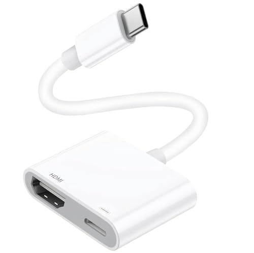 [Apple MFi Certified] USB C to HDMI Adapter for iPhone 17 16 to TV, USB-C Digital AV Adapter 4K Sync Screen Cable with Fast Charging Port Plug & Play for iPhone 17 16 15 iPad on HDTV/Projector/Monitor