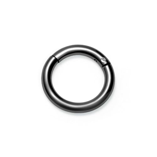 [HSP] セグメントリング ブラック 16G 10mm ボディピアス 316L サージカルステンレス ワンタッチ ヒンジ付 メンズ レディースの商品画像（Amazon）
