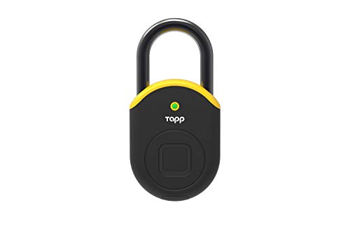 Preisvergleich Produktbild Tapplock Lite Smart Touch Elektronisches Vorhängeschloss, Smartschloss, Fingerabdruck, Fingerabdruckerkennung, Bluetooth, Gelb, 55mm