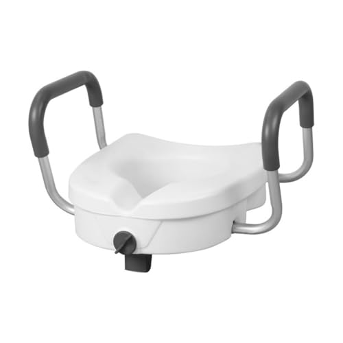 LUOGOXIトイレ手すり お年寄り便器便座補高トイレ用サポート手すりトイレ用サポート 補助便座 立ち上がり補助簡単組立障害者・高齢者・妊婦 (ホワイト)