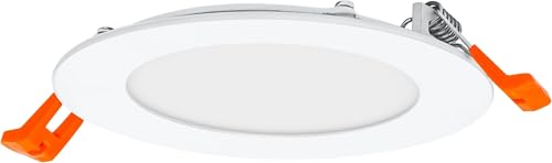 OSRAM Downlight Slim 120mm, luz LED empotrable, 8W, blanco neutro 4000K, 550 lúmenes, diseño plano, IP20, fácil instalación para salones y cocinas (Paquete de 5)