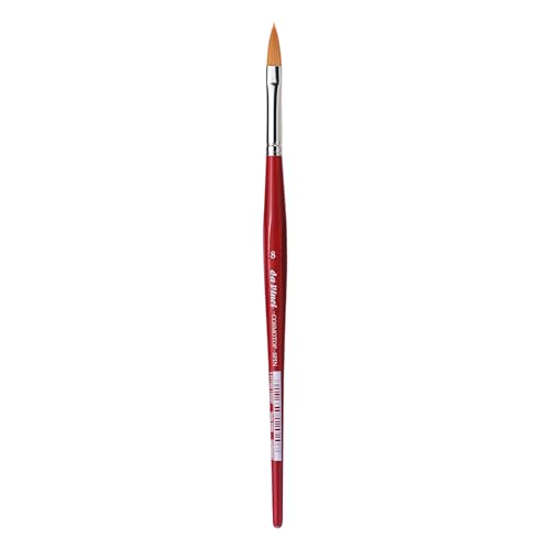 Image of da Vinci Watercolor Series 5584 CosmoTop Spin Paint Brush, Pointed Oval Synthetic with Red Handle, Size 8 (5584-08)