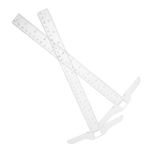 Amosfun 2個 型尺 両面センチ目盛り付き プラスチック製 耐摩耗設計 高精 定規 エンジニア 建築家 学生向け 設計用ツール