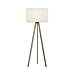 Produktbild Lucande Dreibein Stehlampe 'Makira' (Skandinavisch) aus Holz u.a. für Wohnzimmer & Esszimmer (1 flammig, E27) - Textil Stehleuchte, Floor Lamp, Standleuchte, Wohnzimmerlampe, Tripod, Wohnzimmerlampe