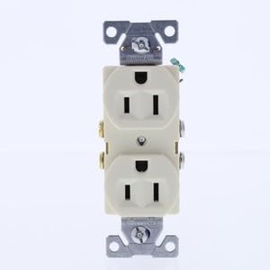 #US 10 Almond Commercial Duplex Outlet Receptacles 5-15R 15A 125V CR15A