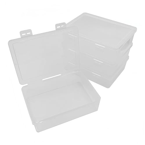 WYAN 4pcs A5 Aufbewahrungsbox mit Deckel, Aufbewahrungsbox, Plastikbox mit Deckel, für Haus, Büro, Schule zur Aufbewahrung von Akten, Zeitschriften, Schmuck, Kleinen Gegenständen, Kleinteilen