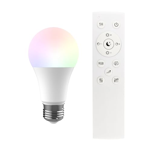 Pispoer 調光対応 LED電球 E26口金、ハロゲン電球80 Wに相当し、RGBカラー変換，色温度2700 K-6500 K無極調光、スマートランプ、リモコン 、1個装