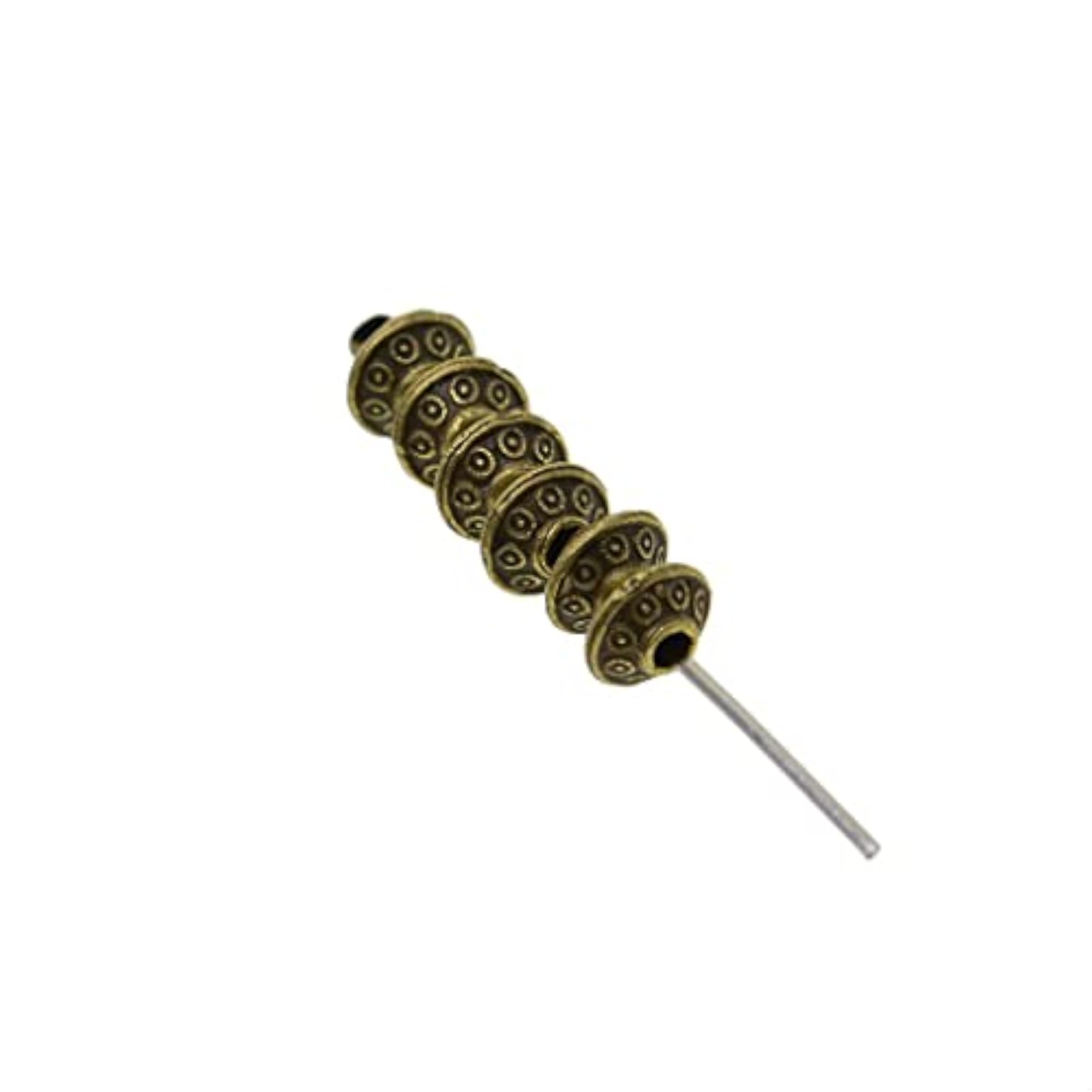 Vintage Bronze Pattened Bead Bicone Alloy Spacer Beads