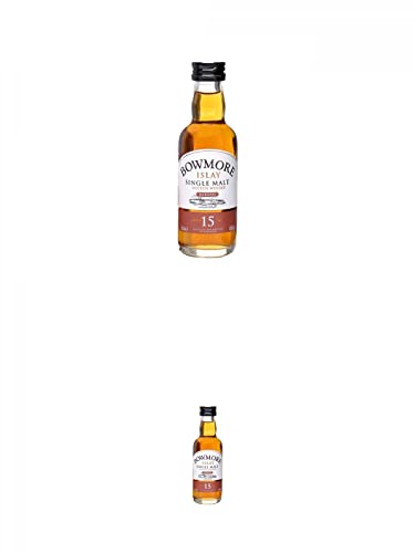 Bowmore 15 Jahre neue Ausstattung Single Malt Whisky Miniatur 5 cl + Bowmore 15 Jahre neue Ausstattung Single Malt…