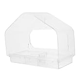 Kisangel Comedero para Pájaros Transparente de Acrílico con Ventosas Alimentador de Jaula para Aves de Limpiar y Colgar para Jardín y Patio