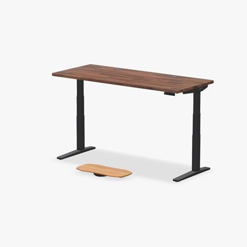 UPLIFT DESK Walnut Butcher Block (72 x 30 inch) Standing Desk 2-Leg V3 Adjustable Stand Up C-Frame (Indus.), Advanced Keypad, Wire Grommets, Wire Tray, Rocker Board