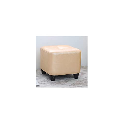 GKJHTED Puff Azul de Piel sintética Impermeable, pequeño reposapiés Cuadrado para salón, baño y Multiusos, Acolchado, Elegante y Funcional.