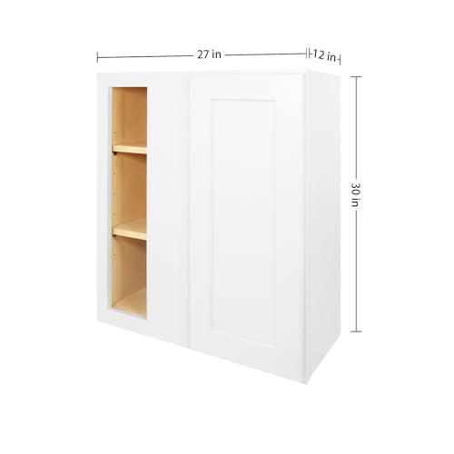 Image of Furinno Shaker Wall Blind Kitchen Cabinet, Ready to Assemble, 12 D x 27 W x 30 H, White