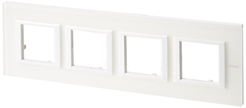 Legrand HA4802M4HVBB plaque horizontale verre blanc salon