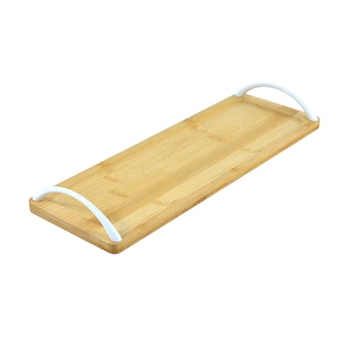 VINTORKY Casa Rectangular Japonular Bambú Té Bandeja De Aleación De Zinc Paleta De Bambú