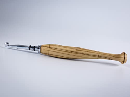 Ensemble de crochet ergonomique anti-fatigue en bois d'olivier 8-en-1