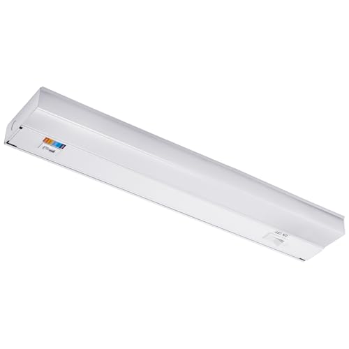 Image of Maxxima 18 in. Hardwired LED Under Cabinet Light - 750 Lumens, 5 CCT, Color Temperature Slide Control, 2700K /3000K /3500K /4000K /5000K, Kitchen and Indoor Lighting Fixture, White, On /Off Switch, ETL