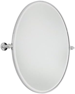 Minka Lavery 1433-77 Bevelled Oval Bath Mirror, Large, Chrome Finish
