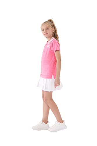 Exarus Girls' Golf Tennis Polo Shirts Kids V-Neck Athletic Workout Moisture Wicking Quick Dry Upf 50+ Rose 10 Years #TOP3