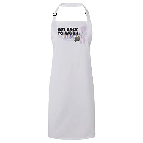 Tablier cuisine blanc coton collage vintage humour meme