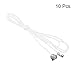 MECCANIXITY Pull Cord for Ceiling Switch, Light Pull Cord String Ceiling Fan String with Connector Pull Chain Extension, White Silver, Pack of 10