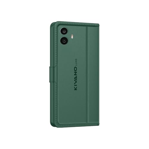 Image of KIVANO LUXE Compatible for CMF by Nothing Phone 1 5G Luxury Handmade Leather Magnetic Flip Folio Case | Card Holder & Kickstand | Slim Protective Cover | Unisex - Green