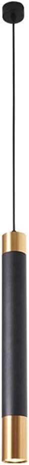 Lampe suspendue cylindrique noire pour illuminer une salle à manger moderne