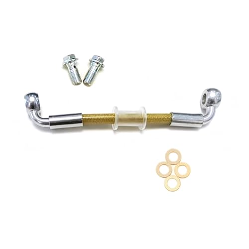 Durite de frein tressée 230cm avec raccord banjo M8 90° pour moto
