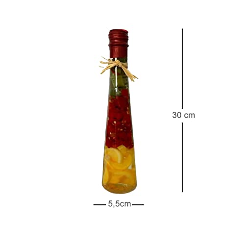 Garrafa Pimenta Decorativa vidro Conserva Torre 30cm