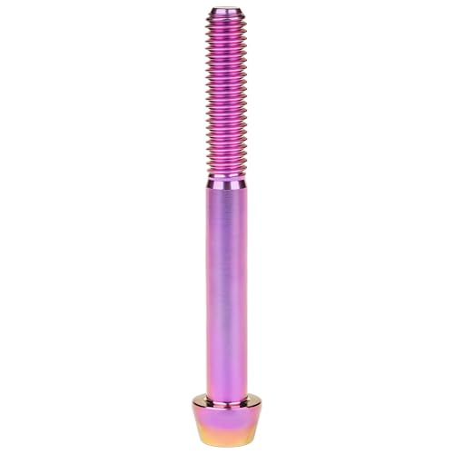 Image of Titanium Ti Bolt M5x9 16 18 20 25 30 35 40 45 50 55 60mm Tapered Head Screws Pack of 4 (M5x60mm, Purple Gold)