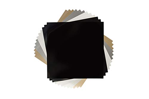 Cricut Glitter Iron On Vinyl Sheets, 12x 12 (12), DIY Supplies - All Occasions Value Pack - Black, White, Silver, and Gold