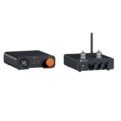 Fosi Audio T20X Bluetooth Tube Stereo Amplifier Home Audio Headphone Amp and Fosi Audio ZH3 DAC Headphone Amp, Fully Balanced Preamp with AKM4493SEQ XMOS XU316 PCM 768kHz for Amplifiers
