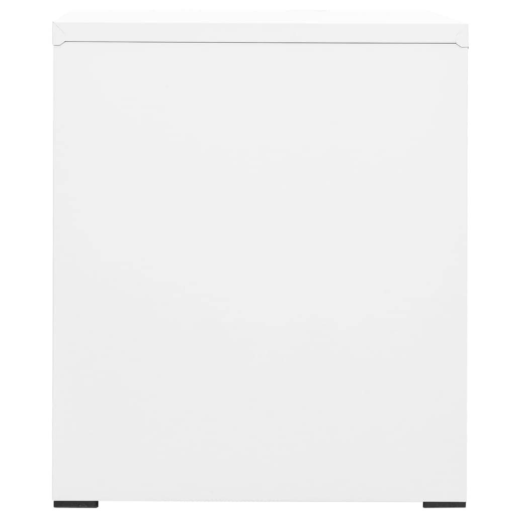 Armadietto portadocumenti bianco in acciaio 46 x 62 x 72,5 cm con 2 cassetti e serratura, armadietto sospeso per cartelle legali A4, armadio da ufficio per riporre documenti in ufficio o