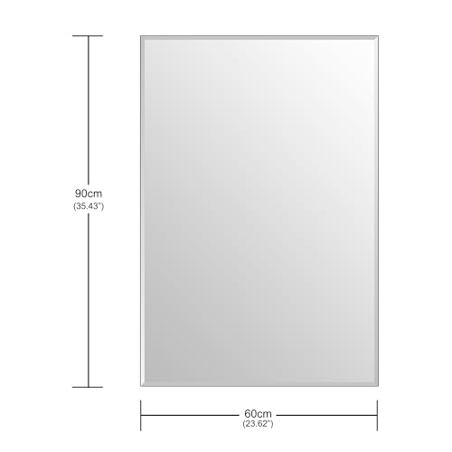 Ruomeng Wall Mirror Beveled Edge Frameless Mirror 24” x 36\" Accent Mirror for Bathroom Vanity and Entryway - Thumbnail 4