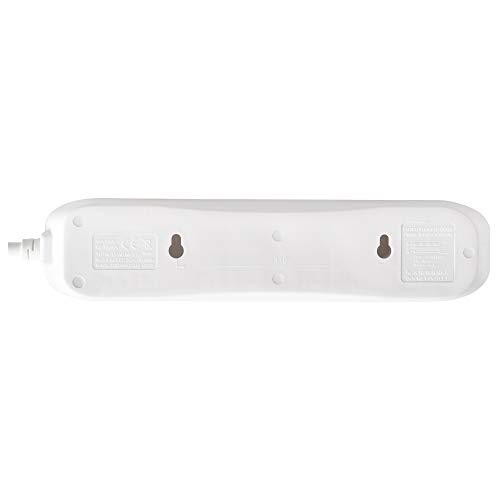 Masterplug BFG110N-MP Four Socket Long Extension Lead, 1 Metre, White